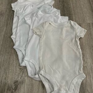 Carter's White Short-Sleeve Baby One-Piece Bodysuit (4-Pack)